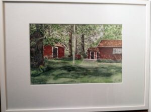 3. "Midsommarminnen II" Sparreholms hembygdsgård. Akvarell av Johanna Cederqvist 25x17 cm 1300:-
